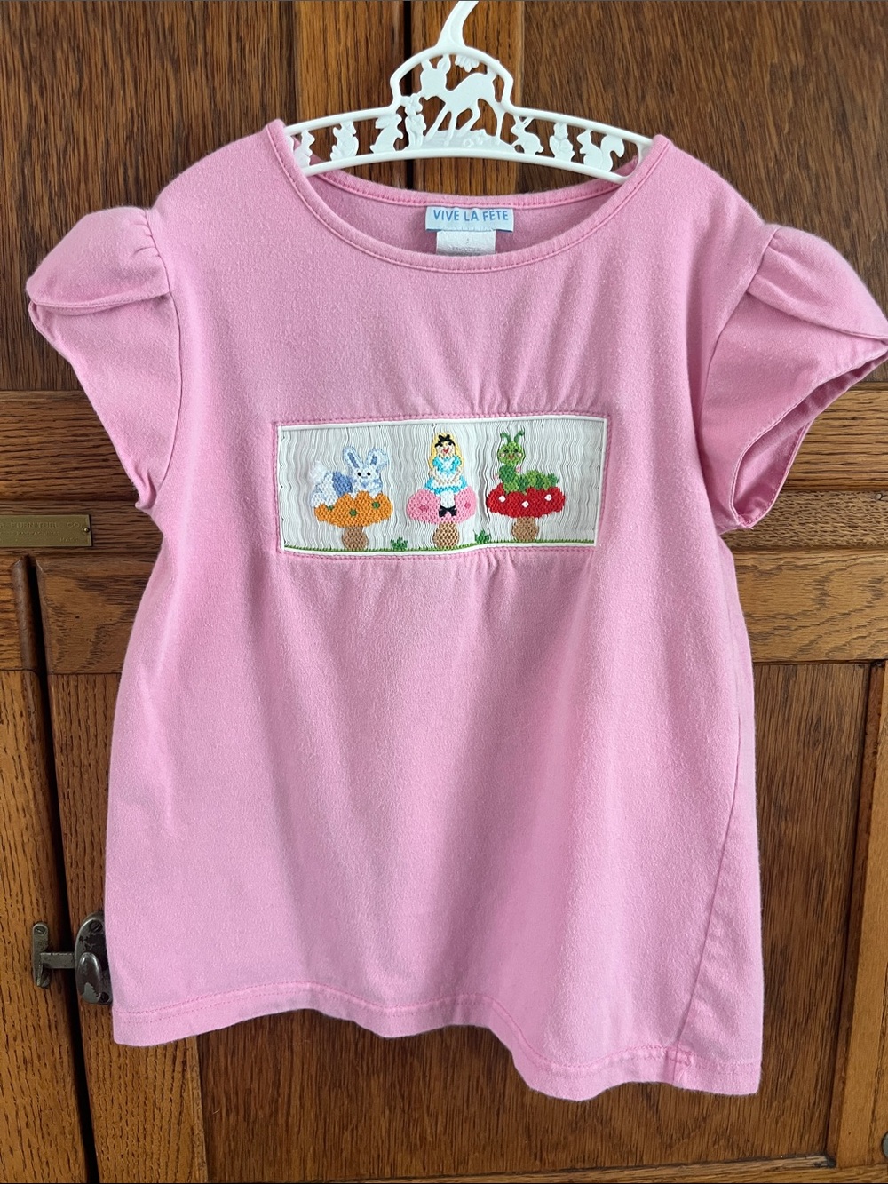 Vive La Fête Pink Short Sleeve Smocked Tee for Girls